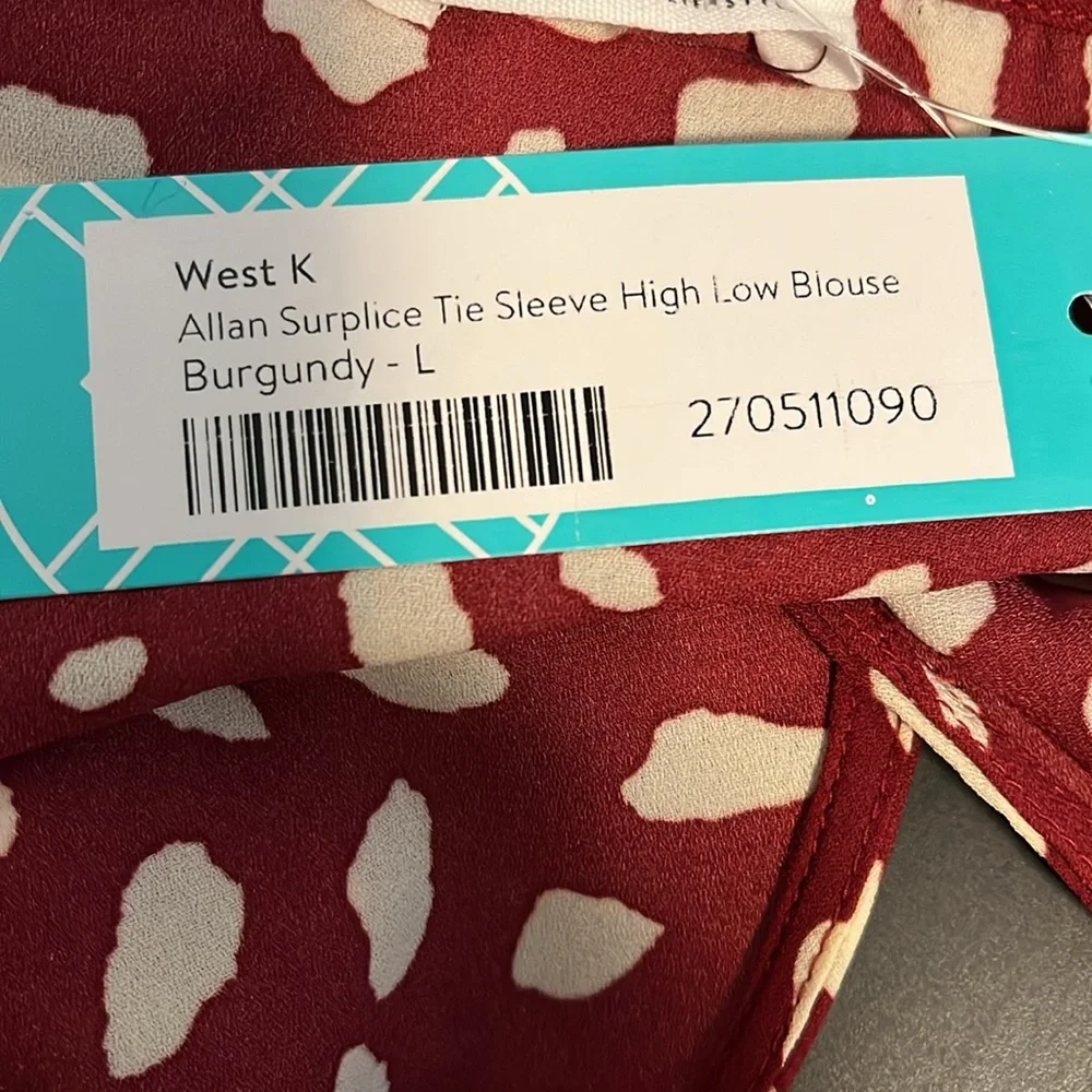 NWT West K Surplice Tie Sleeve Blouse - Picture 10 of 12